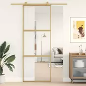 Vidaxl vidaXL Drsna vrata zlata 76x205 cm prozorno ESG steklo