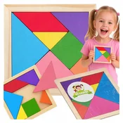 TANGRAM mini LOGIČNA IGRA USTVARJALNA UGANKA LESENI BLOKOVI UGANKA
