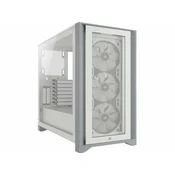 Kucište CORSAIR iCUE 4000X Mid-Tower/ATX/kaljeno staklo/bez napajanja/RGB/bela