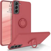 Silikonski ovitek Liquid Ring za Samsung Galaxy A52 A525 LTE/A52s A527/A52 A526 5G - roza