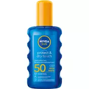 NIVEA SUN Protect & dry Bezbojni sprej za zaštitu od sunca, SPF 50, 200 ml