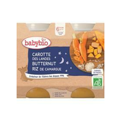 BABYBIO Večerni meni korenje, buče, riž (2x 200 g)