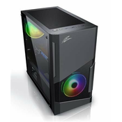 EVOLVEO M5, ohišje mATX, 2x USB2.0/1x USB3.0/3x120mm LED/črno s prozorno stransko ploščo