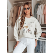 Bluza damska oversize z sercami PINKNOTE szara Dstreet