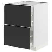 METOD / MAXIMERA Pod.element, 2fronta/2vis.fioke, bela/Upplöv boja antracita, mat, 60x60 cm