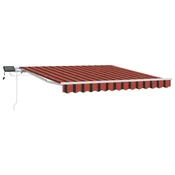 Vidaxl Vlečna tenda oranžna in rjava 300 x 250 cm Tkanina in aluminij