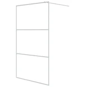 Vidaxl Pregrada za tuš srebrna 115x195 cm prozorno ESG steklo