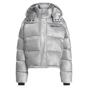 KARL LAGERFELD JEANS Zimska jakna srebrno-siva / črna