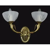 Casa Padrino luxury baroque double wall lamp gold/white 42 x 18 x H. 28 cm - Baroque style metal wall light with glass lampshades - Baroque lights - Noble & magnificent