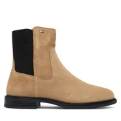 Gležnjarji Chelsea Tommy Hilfiger Enamel Flag Suede Ankle Chelsea FW0FW09575 Bež