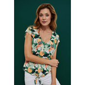 Marisse Shirt With A Plant Print L-Ko-3744 L.Peach
