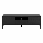 Črna TV omarica v jesenovem dekorju 140x45 cm Seaford - Actona