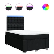 Vidaxl Box spring postelja z vzmetnico črna 120x190 cm blago