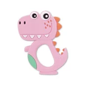Silikonska grickalica Lorelli Baby Care - Dino Lucky, ružicasta