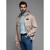 Ombre Lightweight colorful mens sports jacket with fleece - brown and navy blue