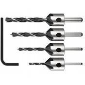 shumee Svedri ZA les s posnetim robom, komplet 4 ugreznih svedrov EL 3, 4, 5, 6 mm