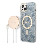 Komplet GUESS Ovitek + polnilec iPhone 14 Plus Magsafe Moder