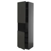 METOD Vis.orm.mikrotal2vrat/policama, Crnosiva/Nickebo boja antracita, mat, 60x60x220 cm
