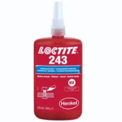 Loctite 243 250 ml modro lepilo za pritrjevanje kovinskih navojev, srednje trdno, univerzalno, ščiti pred rahljanjem elementov zaradi vibracij, za kovine, nerjaveče jeklo, aluminij, odobritev P1 NSF