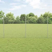 vidaXL vidaXL Ograja iz verige s 20 U stebrički Srebrna 1,2x10 m Jeklo, (22084979)