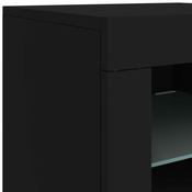 Komoda s LED svjetlima crna 123 x 37 x 67 cm
