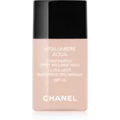 Chanel Vitalumiere Aqua make-up ultra light za sjajni izgled lica nijansa 10 Beige SPF 15 30 ml