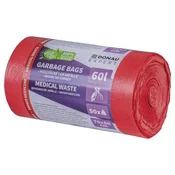 Vrečke za medicinske odpadke, DONAU EXPERT, LDPE, 60 l, 50 kosov, rdeče