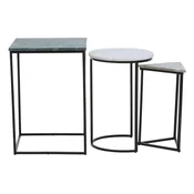 Stranske mizice v kompletu 3 ks z marmorno mizno ploščo 40x40 cm Mandoli – Premier Housewares