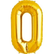 Folijski balon številka 0 zlata barva 100 cm