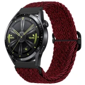 BStrap Braid Nylon pašček za Huawei Watch GT 42mm, red black