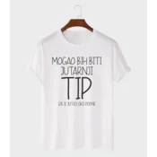 MAFIMI Muška majica Mogao bih biti jutarnji tip, Bela