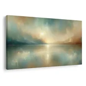 Slika mirno jezero ob sončnem zahodu - 40x30