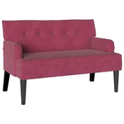 Vidaxl Chesterfield klop Vinorodna rdeča 112 x 65,5 x 75 cm Žamet