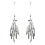 Rimba Bondage Play Nipple Clamps with Feathers Silver