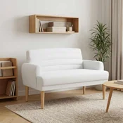 Dvojnica s gumbi Bela 116 x 67 x 80 cm Blago
