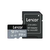 Spominska kartica Lexar Professional 1066x, micro SDXC, 512GB, 160MB/s, U3, V30, A2, UHS-I, z adapterjem