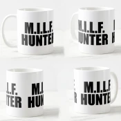 Keramicka šolja Milf Hunter, 330ml, Bela