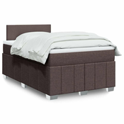 vidaXL vidaXL Box spring postelja z vzmetnico temno rjava 120x190 cm blago, (21310696)