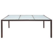 MAISON CHIC Vrtna miza - Vrtna jedilna miza rjava 200x200x74 cm poli ratan, (21715492)
