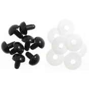 Woolkie Toolkie Črne oči za igrače 6 mm-9 mm-12 mm-15 mm