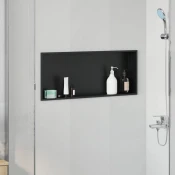 Nicica za tuš Crna 75 x 30 x 9,5 cm Nehrdajuci celik