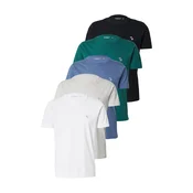 Abercrombie & Fitch Majica temno modra/svetlo siva/zelena/črna/bela