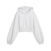 PUMA Essentials Relaxed Cropped Balloon Sleeve Hoodie Youth, Shop, White Glow Heather, 15-16Y
