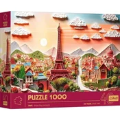 Trefl - Puzzle 3D efekt Paper Art Paris - 1 000 kosov