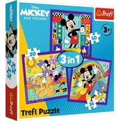Trefl - Puzzle 3v1 Mickey: Mickey in njegova vesela posadka - 1 - 39 kosov
