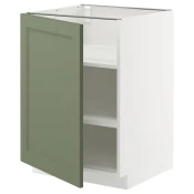 METOD Podni element s policama, bela/Axstad sivozelena, 60x60 cm