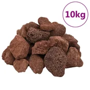 Vidaxl Vulkanski kamen 10 kg rdeč 5-8 cm
