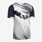 Majica kratkih rukava za nogomet djecja sivo-tamnoplava