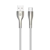 Forever Sleek USB/USB-C podatkovni kabel 1m 3A bel