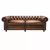 Casa Padrino Luxury Chesterfield Genuine Leather Sofa Vintage Brown/Dark Brown 240 cm